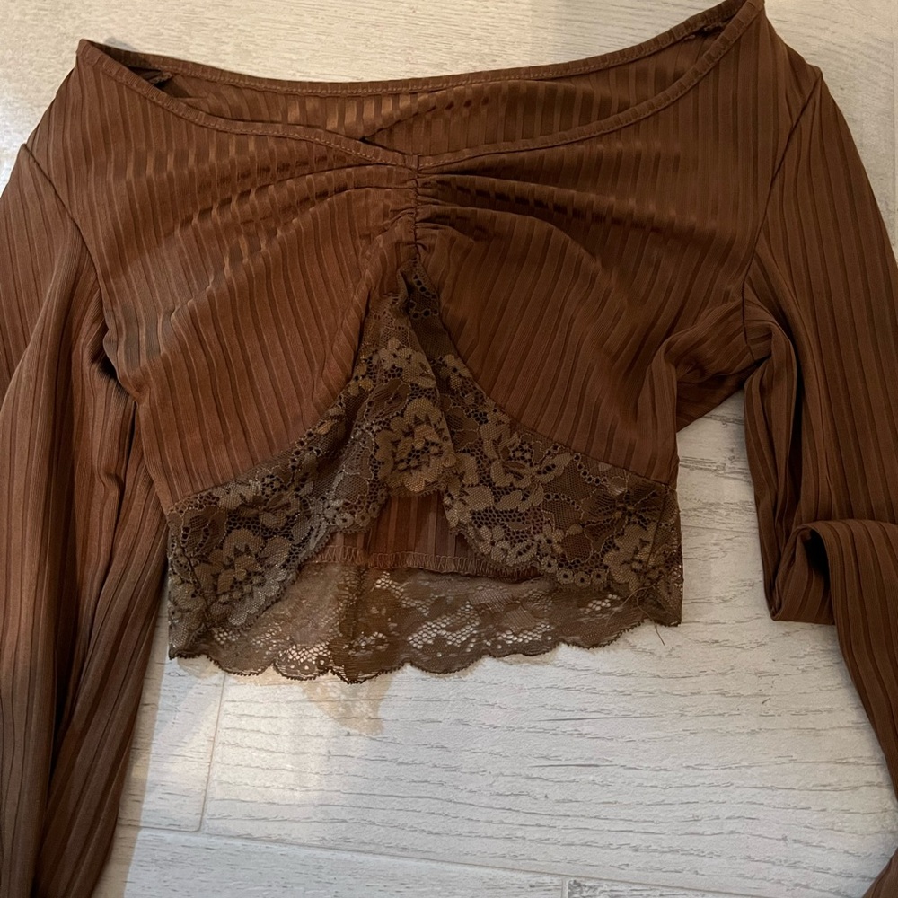 Brown SHEIN lace top